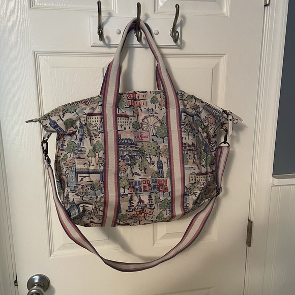 CATH KIDSTON LONDON FERRIS WHEEL MOTIF FULL ZIP TOTE COATED COTTON BAG LARGE - Picture 1 of 14
